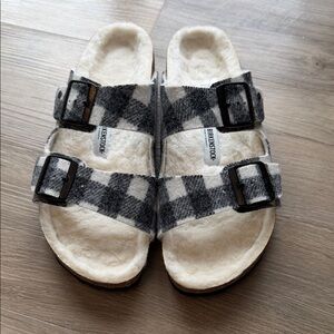 Birkenstock Arizona Black and White Check Sandals